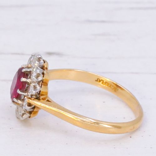 fig 3. Vintage 0.60 Carat Ruby & Diamond Cluster Ring, circa 1960