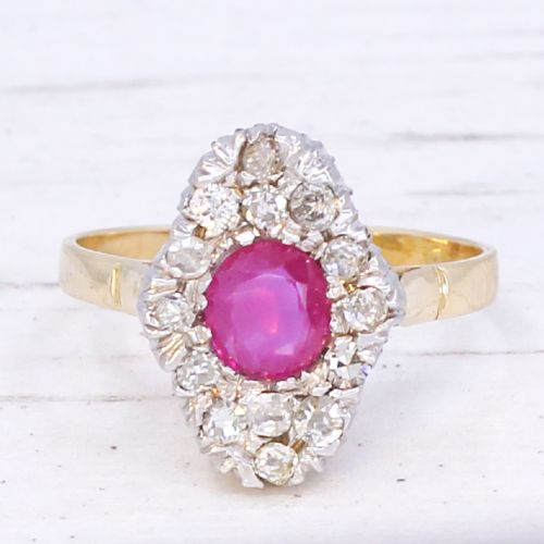 VICTORIAN 060 CARAT MOGOK RUBY DIAMOND RING CIRCA 1880 - ADDITIONAL PHOTO 2