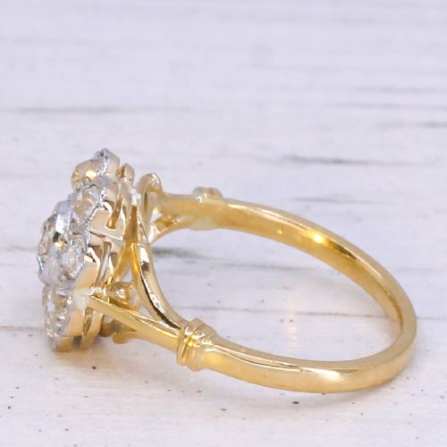 Antique 1.00 Carat Old Cut Diamond Cluster Ring, circa 1910 View IV