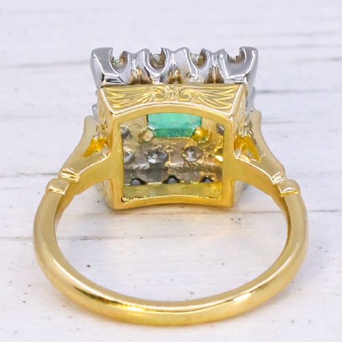 VINTAGE 089 CARAT NEGLIGIBLE OIL COLOMBIAN EMERALD RING CIRCA 1950 - ADDITIONAL PHOTO 4