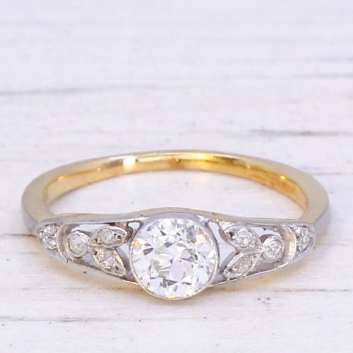 fig 2. Antique 0.50 Carat Old European Cut Diamond Engagement Ring, circa 1915
