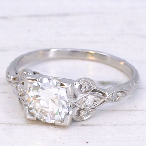 ANTIQUE 100 CARAT OLD CUT DIAMOND ENGAGEMENT RING CIRCA 1910