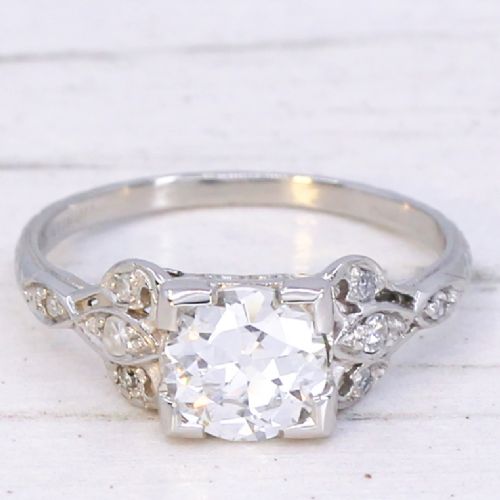 ANTIQUE 100 CARAT OLD CUT DIAMOND ENGAGEMENT RING CIRCA 1910 - ADDITIONAL PHOTO 2