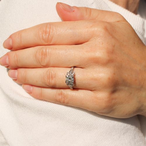 ANTIQUE 100 CARAT OLD CUT DIAMOND ENGAGEMENT RING CIRCA 1910 - ADDITIONAL PHOTO 6
