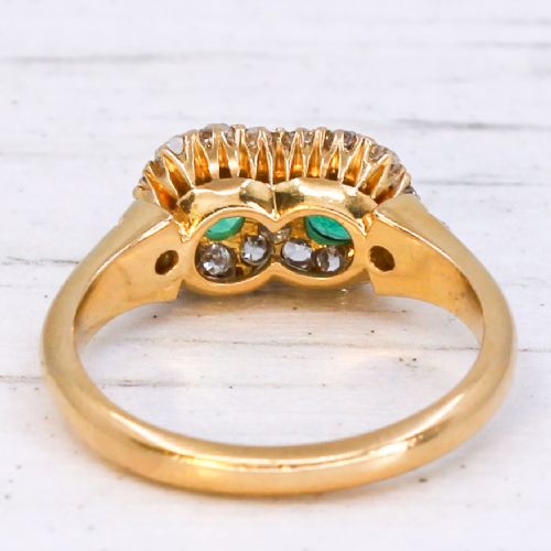 VICTORIAN 070 CARAT COLOMBIAN EMERALD DIAMOND DOUBLE CLUSTER RING CIRCA 1900 - ADDITIONAL PHOTO 4