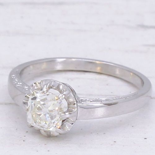 VINTAGE 100 CARAT OLD CUT DIAMOND ENGAGEMENT RING CIRCA 1950