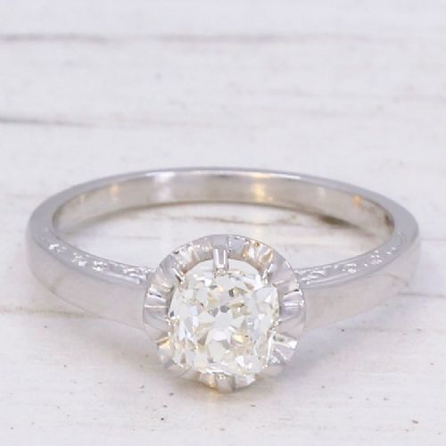VINTAGE 100 CARAT OLD CUT DIAMOND ENGAGEMENT RING CIRCA 1950 - ADDITIONAL PHOTO 2