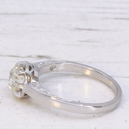 VINTAGE 100 CARAT OLD CUT DIAMOND ENGAGEMENT RING CIRCA 1950 - ADDITIONAL PHOTO 3