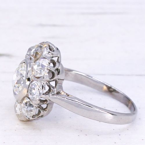 VINTAGE 280 CARAT OLD CUT DIAMOND CLUSTER RING CIRCA 1940 - ADDITIONAL PHOTO 3