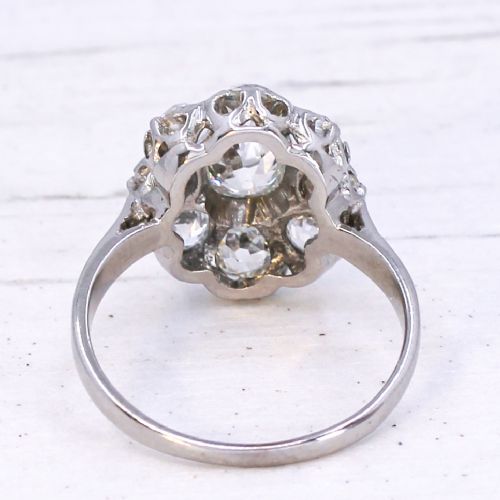 VINTAGE 280 CARAT OLD CUT DIAMOND CLUSTER RING CIRCA 1940 - ADDITIONAL PHOTO 4