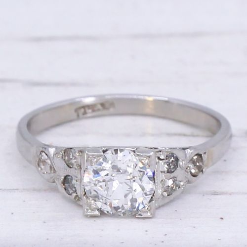 fig 2. Vintage 0.67 Carat Old Cut Diamond Engagement Ring, circa 1935