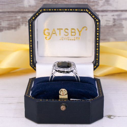 VINTAGE 632 CARAT UNHEATED SAPPHIRE DIAMOND RING CIRCA 1955 - ADDITIONAL PHOTO 8