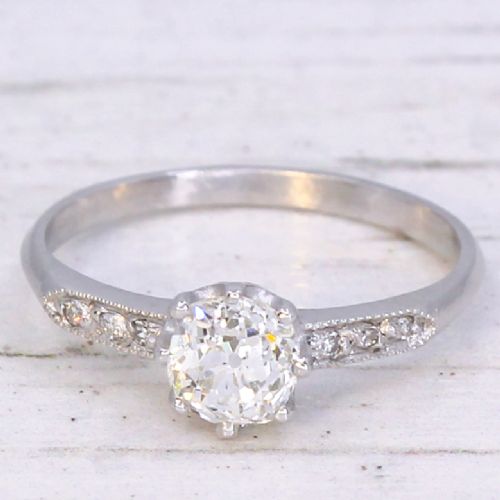 fig 2. Antique 0.62 Carat Old Cut Diamond Engagement Ring, circa 1920