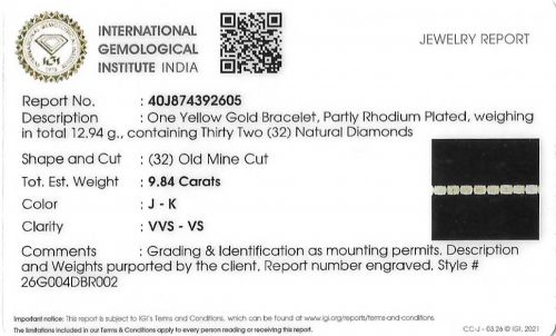 984 CARAT OLD MINE CUT DIAMOND TENNIS BRACELET - ADDITIONAL PHOTO 5