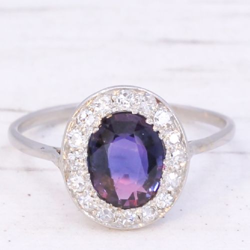 VINTAGE 171 CARAT UNHEATED SAPPHIRE DIAMOND RING CIRCA 1930 - ADDITIONAL PHOTO 2