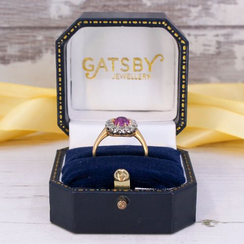 ANTIQUE 115 CARAT UNHEATED BURMESE PINK SAPPHIRE DIAMOND RING CIRCA 1900 - ADDITIONAL PHOTO 8