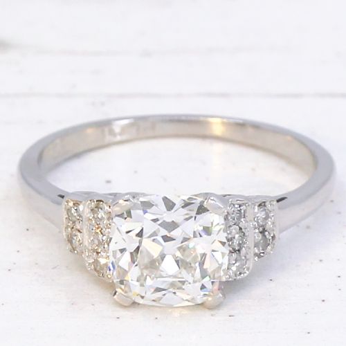 VINTAGE 130 CARAT OLD CUT DIAMOND ENGAGEMENT RING CIRCA 1925 - ADDITIONAL PHOTO 2
