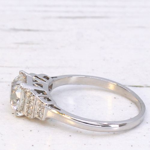 VINTAGE 130 CARAT OLD CUT DIAMOND ENGAGEMENT RING CIRCA 1925 - ADDITIONAL PHOTO 3