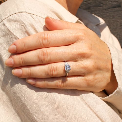 VINTAGE 130 CARAT OLD CUT DIAMOND ENGAGEMENT RING CIRCA 1925 - ADDITIONAL PHOTO 6