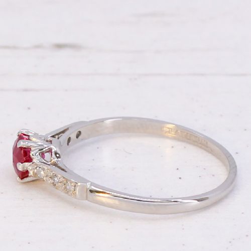 VINTAGE 054 CARAT UNHEATED MOGOK BURMESE RUBY RING CIRCA 1935 - ADDITIONAL PHOTO 3