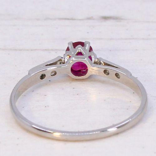 VINTAGE 054 CARAT UNHEATED MOGOK BURMESE RUBY RING CIRCA 1935 - ADDITIONAL PHOTO 4
