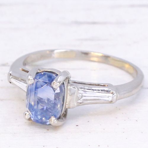 VINTAGE 214 CARAT UNHEATED KASHMIR SAPPHIRE RING CIRCA 1940