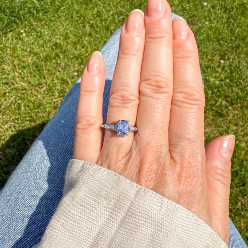 VINTAGE 214 CARAT UNHEATED KASHMIR SAPPHIRE RING CIRCA 1940 - ADDITIONAL PHOTO 1