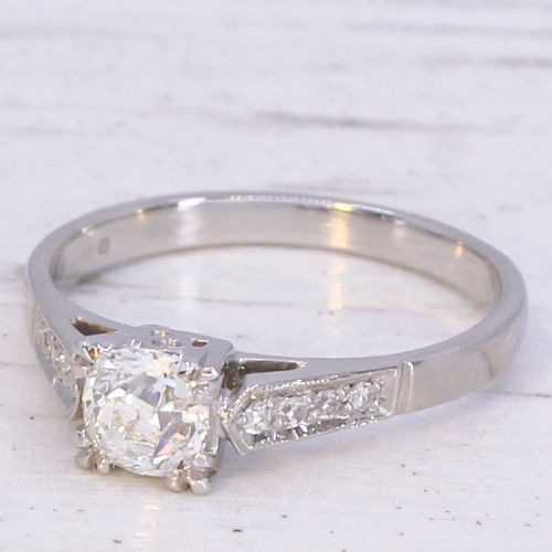 VINTAGE 056 CARAT OLD CUT DIAMOND ENGAGEMENT RING CIRCA 1940