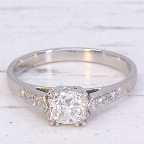 VINTAGE 056 CARAT OLD CUT DIAMOND ENGAGEMENT RING CIRCA 1940 - ADDITIONAL PHOTO 2