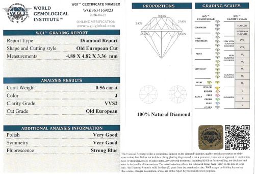 VINTAGE 056 CARAT OLD CUT DIAMOND ENGAGEMENT RING CIRCA 1940 - ADDITIONAL PHOTO 7