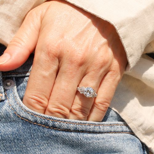VINTAGE 150 CARAT OLD CUT DIAMOND ENGAGEMENT RING CIRCA 1930 - ADDITIONAL PHOTO 1