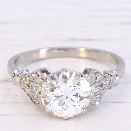 VINTAGE 150 CARAT OLD CUT DIAMOND ENGAGEMENT RING CIRCA 1930 - ADDITIONAL PHOTO 2