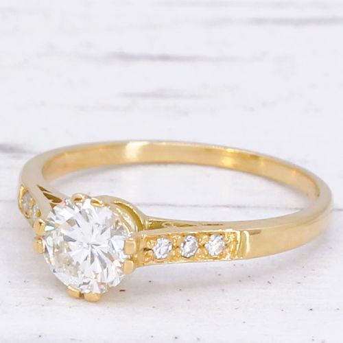 VINTAGE 066 CARAT TRANSITIONAL CUT DIAMOND ENGAGEMENT RING CIRCA 1950