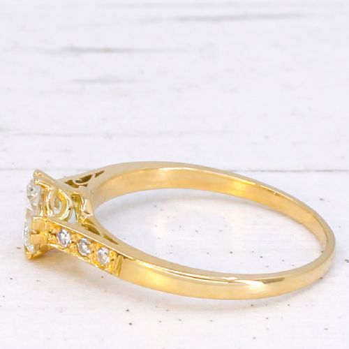 VINTAGE 066 CARAT TRANSITIONAL CUT DIAMOND ENGAGEMENT RING CIRCA 1950 - ADDITIONAL PHOTO 3