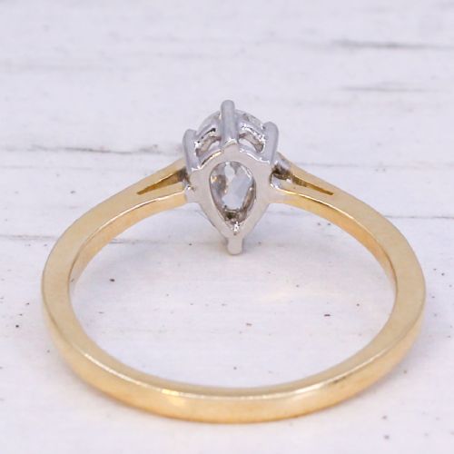 VINTAGE 053 CARAT OLD PEAR CUT DIAMOND SOLITAIRE RING CIRCA 1935 - ADDITIONAL PHOTO 4