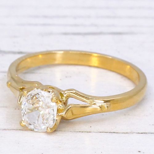 ANTIQUE 056 CARAT OLD CUT DIAMOND ENGAGEMENT RING CIRCA 1910