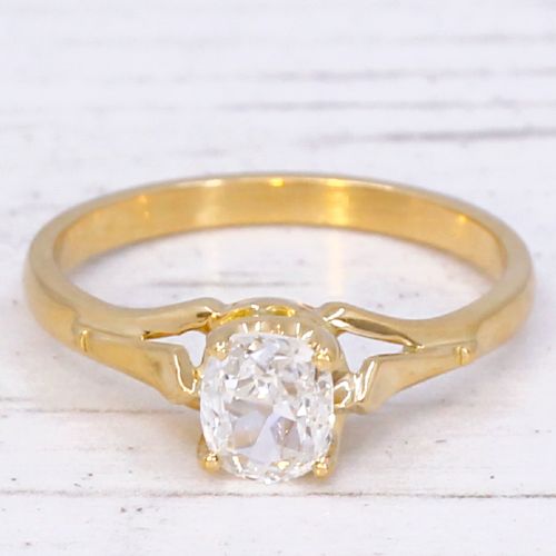ANTIQUE 056 CARAT OLD CUT DIAMOND ENGAGEMENT RING CIRCA 1910 - ADDITIONAL PHOTO 2