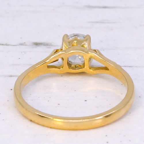 ANTIQUE 056 CARAT OLD CUT DIAMOND ENGAGEMENT RING CIRCA 1910 - ADDITIONAL PHOTO 4