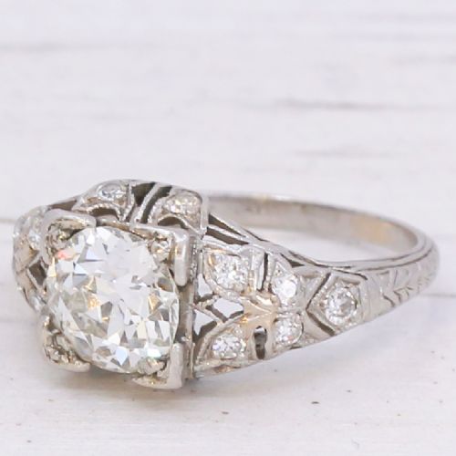 Antique 1.25 Carat Old Cut Diamond Engagement Ring, circa 1925
