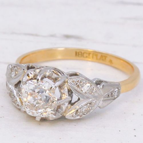 Antique 1.03 Carat Old Cut Diamond Engagement Ring, circa 1930
