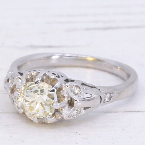 Vintage 0.86 Carat Old Cut Diamond Engagement Ring, Circa 1930