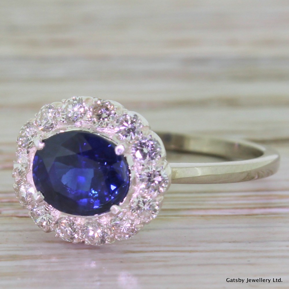 Victorian 1.77 Carat Sapphire & Diamond 