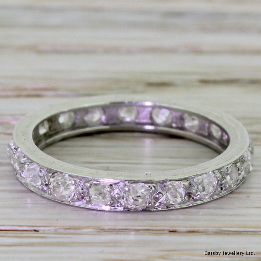 Art Deco 1.05 Carat Old Cut Diamond Full Eternity Band Ring, circa 1920
