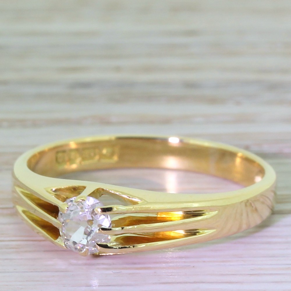Art Deco 0.45 Carat Old Cut Diamond Ring, dated 1919
