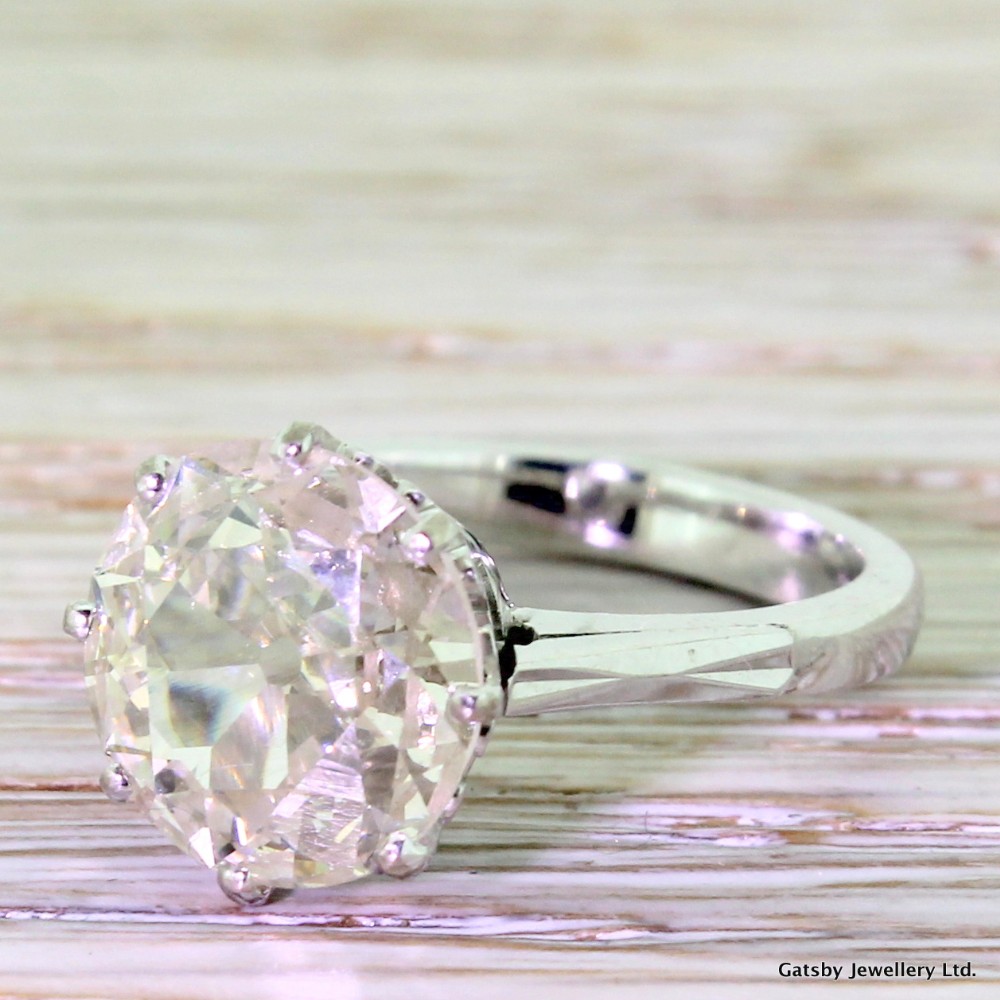Art Deco 3.12 Carat Old Cut Diamond Engagement Ring, circa 1935
