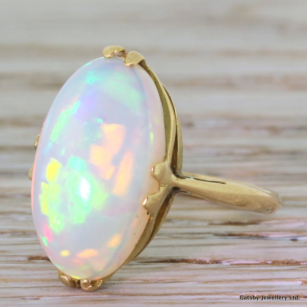 Art Deco 6.00 Carat Opal Ring, circa 1930
