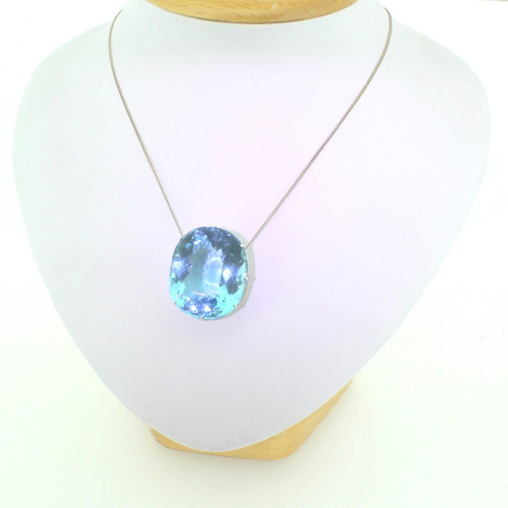 Art Deco 75.00 Carat Blue Topaz Pendant, circa 1935
