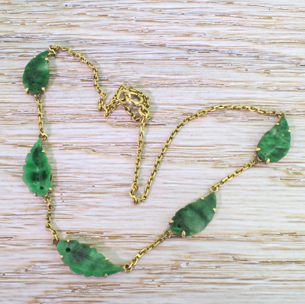 Mid Century Carved Imperial Jade Choker Necklace, 1950
