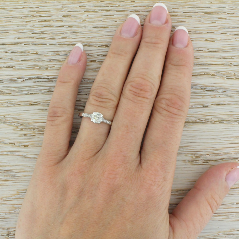 Art Deco 0.75 Carat Old Cut Diamond Engagement Ring, circa 1940
 View IV