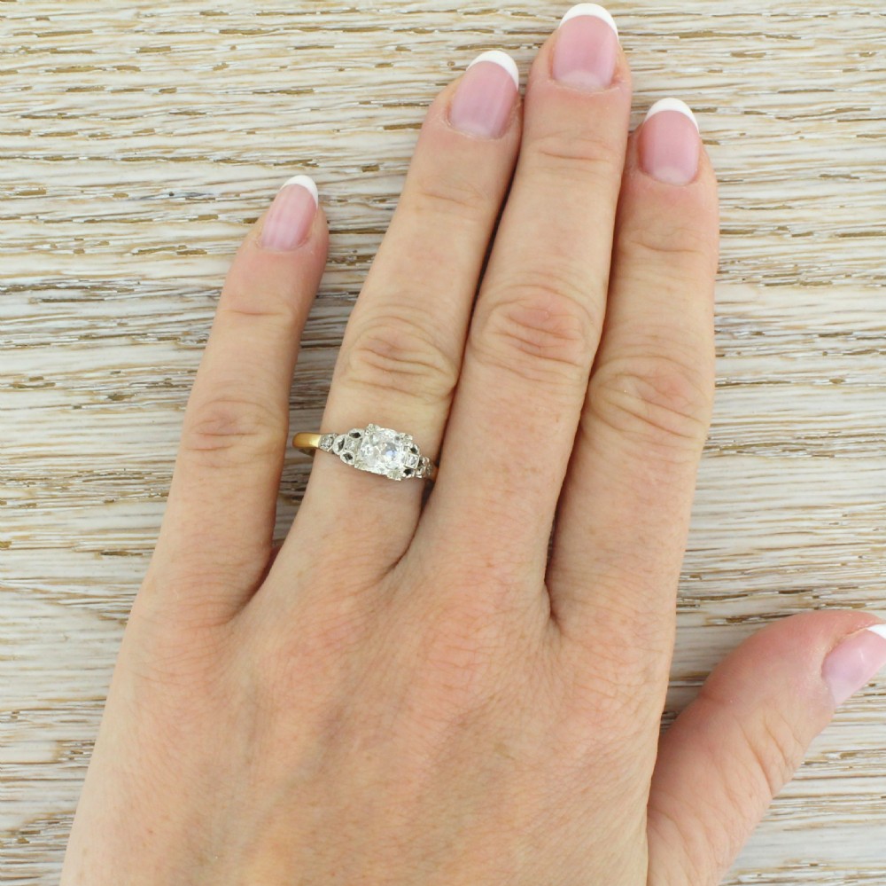 Edwardian 0.66 Carat Old Cut Diamond Engagement Ring, circa 1910
 View V